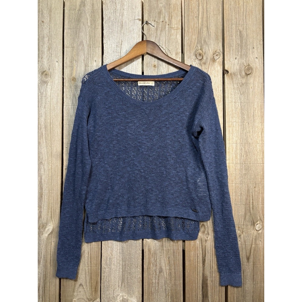 Abercrombie Blue Open Knit Sweater Lightweight Layering Knit S